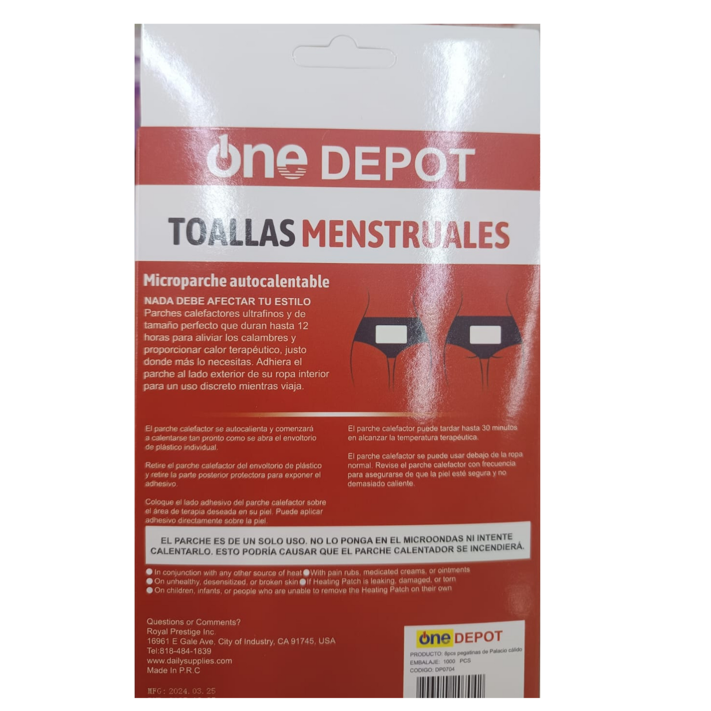 Parches Térmicos Alivia Dolor MENSTRUAL